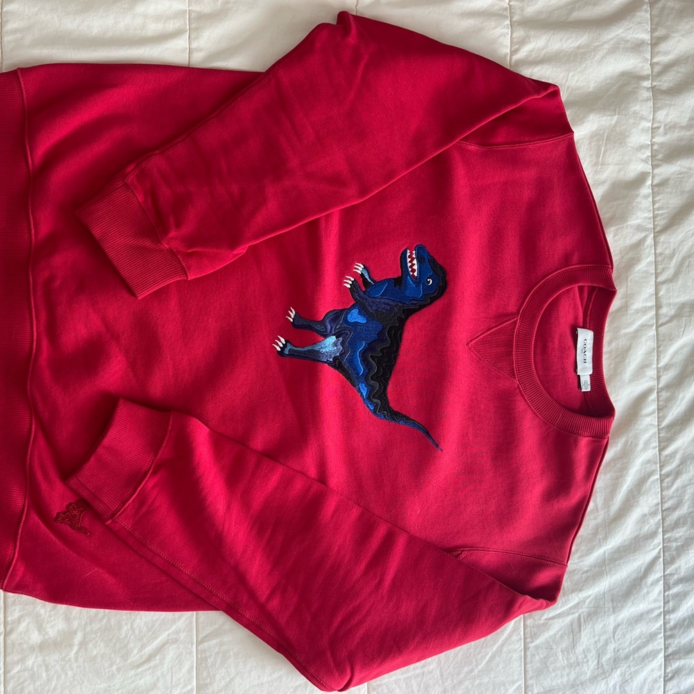 Coach Red Dinosaur Sweater